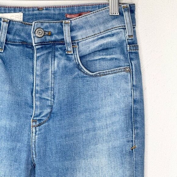 Anthropologie Pilcro High Waist Button Fly Flare The Icon Jeans in Light Wash De - Picture 3 of 10